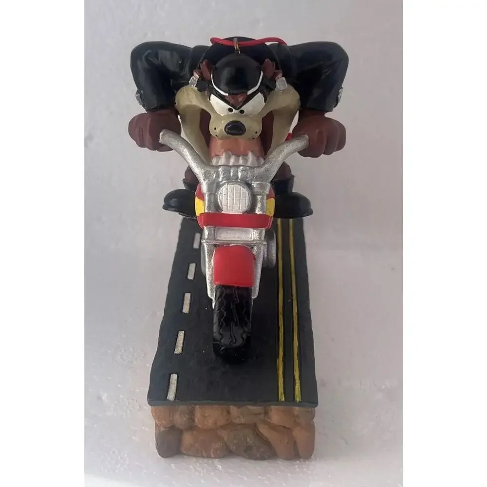 Warner Bros. 1999 Taz on a Motorcycle Ornament RARE Christmas Looney Tunes